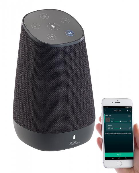 Mobiler WLAN-Multiroom-Lautsprecher mit Amazon Alexa und Akku - 30 Watt Spitzenleistung - AirPlay, Bluetooth 4.0 & AUX - App-Steuerung für iOS/Android