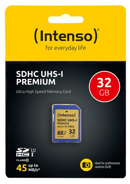 Intenso SDHC-Speicherkarte 32 GB, UHS-I, Class 10 / U1