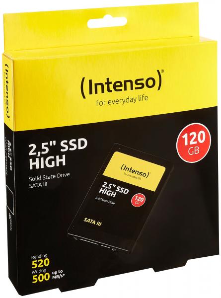 Intenso SSD High Performance 120 GB - Schnelle Datenübertragung bis 520 MB/s für PC/Notebook - 2,5" SATA III - Stossunempfindlich & Geräuschlos