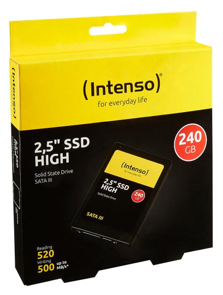 Intenso SSD High Performance 240 GB - Systemstart & Anwendungen enorm beschleunigt für PC/Laptop - 2.5’ SATA III - 520/500 MB/s - geräuschlos & stossfest