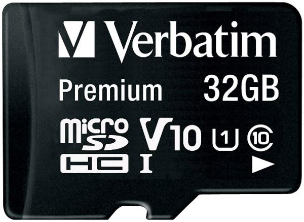 Verbatim Premium microSDHC-Speicherkarte 32 GB - Schnell 90 MB/s Lesen Class 10 U1 - Für Smartphones Tablets Kameras Dashcams - Inkl. SD-Adapter - Sicher