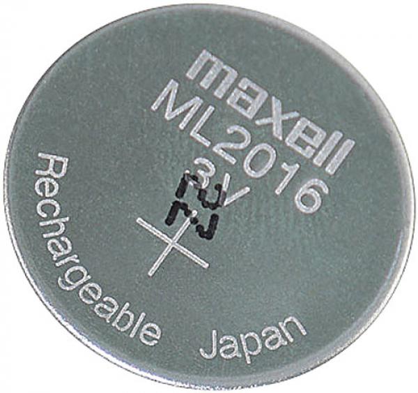 ML2016 wiederaufladbare Li-Ion-Knopfzelle, 3 V, 25 mAh