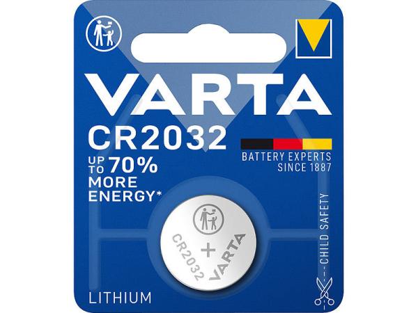 Lithium-Knopfzelle CR2032 - Zuverlässige Energie für Autoschlüssel Uhren Messgeräte - Primär Lithium (Li/MnO2) 3V 230mAh Ø 20x3.2mm