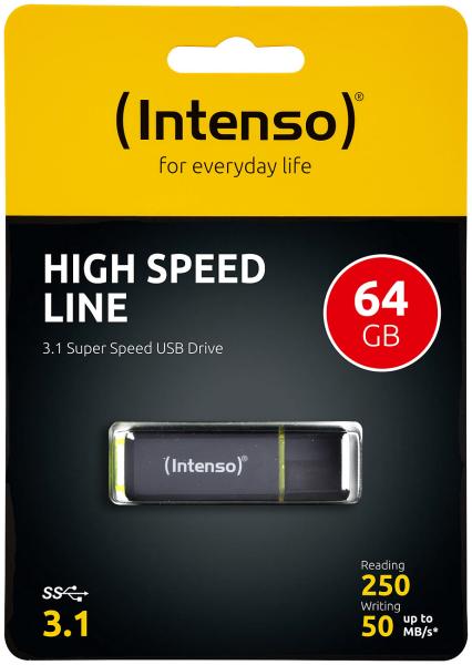 High Speed Line USB-Speicherstick 64 GB - Ultraschnelle Datenübertragung mit USB 3.1 - Lesen bis 250 MB/s - Kompatibel mit Windows & macOS