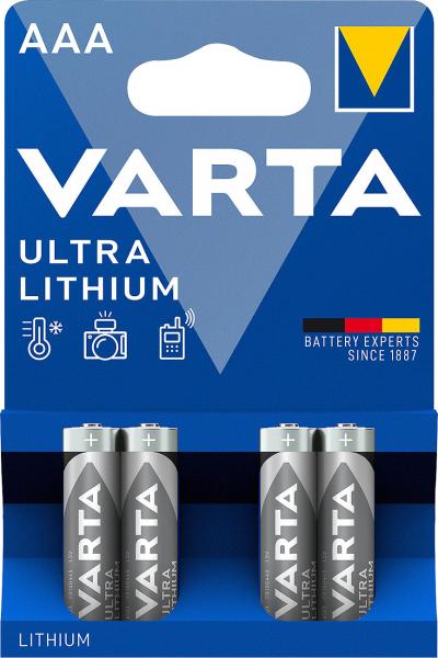 Ultra Lithium-Batterie, Typ AAA / Micro / FR03, 1,5 Volt, 4er-Set