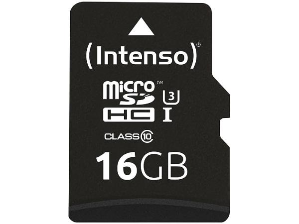 Intenso Professional microSDHC-Speicherkarte 16 GB - UHS-I Class 10/U3 - bis 90 MB/s Lesen - Ideal für Smartphone, Tablet, Kamera - Inkl. SD-Adapter