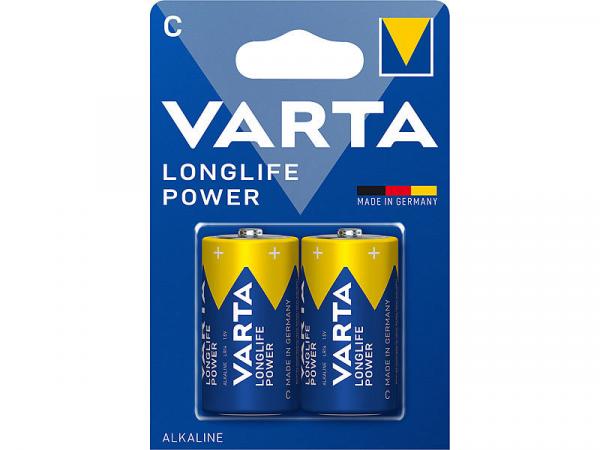 Varta Longlife Power Alkali-Mangan-Batterien C/LR14 1,5V 2er-Set - Zuverlässige Energie für Hochleistungsgeräte Made in Germany - 10 Jahre lagerfähig