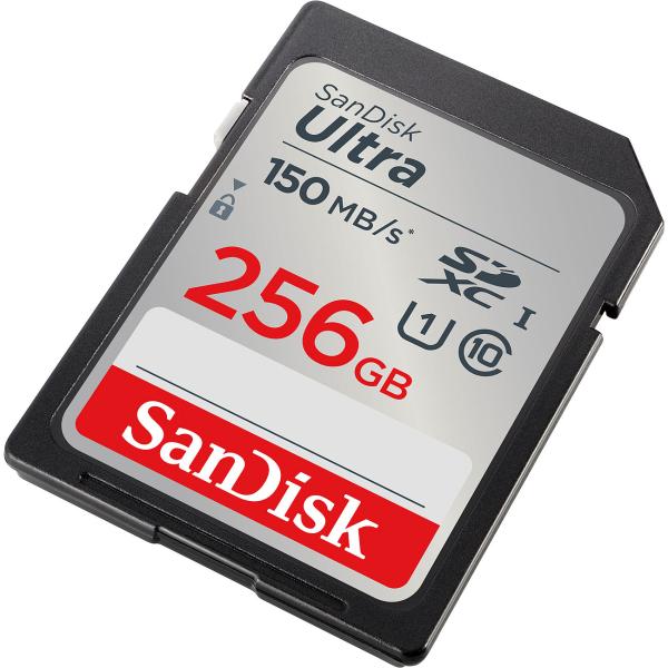 SanDisk Ultra SDXC-Karte 256 GB (SDSDUNC-256G-GN6IN) - Ideal für Kompaktkameras & Full-HD-Videos - 150 MB/s - Class 10/U1 - Robust & geschützt