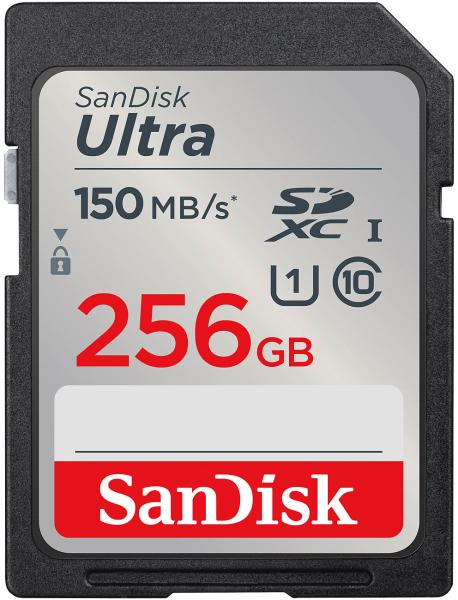 SanDisk Ultra SDXC-Karte 256 GB (SDSDUNC-256G-GN6IN) - Ideal für Kompaktkameras & Full-HD-Videos - 150 MB/s - Class 10/U1 - Robust & geschützt