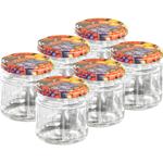 6er-Set Einmachgläser mit Schraubdeckel – Sturzgläser mit Früchte-Muster zum ...