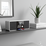 Stereo-Hybridradio in stylischem schwarz-weiss mit CD-Player, DAB+, Internetr...