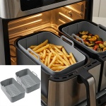 2er-Set Hochwertige Silikonform für Dual-Heissluftfritteuse, grau, 20 x 12,7 ...