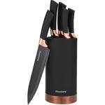 Design-Messerset mit antihaftbeschichteten Klingen, 5-tlg., mit Messerblock, ...