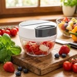 Seilzug-Multi-Zerkleinerer, 400 ml, weiss-grau, Zwiebelschneider für mühelose...