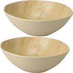 2er-Set Bruchfeste Melamin-Schale in Holzoptik-Design, 18 x 6 cm - Leichte Sc...