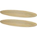 2er-Set Ovale Servierplatte aus Melamin in Holzoptik-Design, 43 x 20 x 1,6 cm...