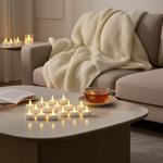 24er-Set LED-Teelichter, weiss mit realistischem Flackern, inkl. Batterien - ...