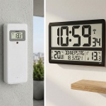 Digitale XL-Funkuhr: Mit Aussen-/Innentemperatur & grossem Display, präzise, ...