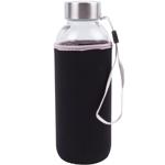 Stilvolle Glas-Trinkflasche mit Neopren-Hülle, 420 ml: Hält Getränke länger k...