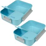 2er-Set Stabile Lunchbox mit Kunststoff Clip-Deckel, 3-Fächer, 1,2 l: Für por...