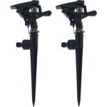 2er-Set Flexibler Kreisregner mit Erdspiess: 30°-360° einstellbar für präzise...