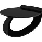 Extraflacher WC-Sitz mit Absenkautomatik Soft Close, schwarz, Slim-Design mit...