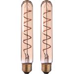 2er-Set LED-Filament-Lampe Röhre T30 E27 - Dimmbar, warmweiss 3000K, 360°-Bel...