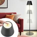 Moderne höhenverstellbare LED-Stehlampe, dimmbar, schwarz, 50 /90/130 cm - ei...