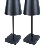 2er-Set Moderne LED Tischleuchte, Touch-Steuerung, schwarz: Dimmbar, energies...