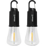 2er-Set LED Campinglampe mit Clip-Haken, schwarz: 100lm, Akku, praktischer Au...