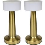 2er-Set Elegante LED Tischlampe in Gold-Optik, Touch-Steuerung: Stilvolle Bel...