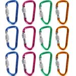 Buntes Mini-Karabiner-Set mit Schraubverschluss, 12-tlg., Für Outdoor, Campin...