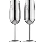 Elegantes 2tlg. Metall Champagnerglas Set, silber: Unzerbrechlich & stilvoll ...