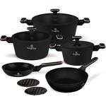 Design Kochset inkl. Untersetzer, Aluminium, 10-teilig, Titan Antihaftbeschic...