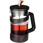 Edle French-Press für Kaffee und Tee, 1 l, schwarz-roségold:  Kaffeebereiter ...