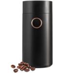 Leistungsstarke elektrische Kaffeemühle (150W), schwarz-roségold: Mahlt Kaffe...