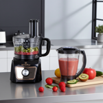 Kompakt-Küchenmaschine, schwarz-roségold, 500W - Multifunktionsmixer mit Zitr...