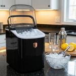 Premium Eismaschine & Eiswürfelbereiter Schwarz-Roségold, 9 perfekte Eiswürfe...