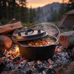 Robuster 4 Liter Dutch Oven aus Gusseisen mit Füssen: Ideal für Schmoren, Bac...