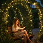 Extralange Solar Lichterkette 12,5m: 100 warmweisse LEDs mit 8 Lichteffekten ...