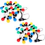 2er-Set Stimmungsvolle 4-farbige LED-Lichterkette mit 20 Glühbirnen, ca. 4 m,...