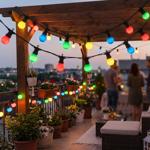 2er-Set Stimmungsvolle 4-farbige LED-Lichterkette mit 10 Glühbirnen, ca. 2,7 ...