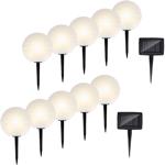 2er-Set Dekorative 5er Solar Leuchtkugeln mit Erdspiess: Warmweiss & RGB - LE...