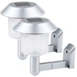 2er-Set Solar-Wandleuchte silber - Zeitlose Eleganz für Aussenwände & Eingang...