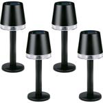 4er-Set Moderne Solar Tischleuchte Schwarz: Design Outdoor Lampe, kabellos & ...