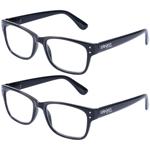 2er-Set Modische Lesebrille mit Brillenetui, +2,0 dpt, schwarz: Klassische Se...