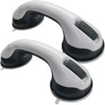 2er-Set Haltegriff mit Saugnäpfen für Bad & WC: Bohrerfrei, flexibel & sicher...