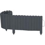 Robuste Beetumrandung aus Holz in edlem Dunkelgrau, 200 x 20/35 cm - dekorati...