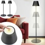 2er-Set Moderne höhenverstellbare LED-Stehlampe, dimmbar, schwarz, 50 /90/130...