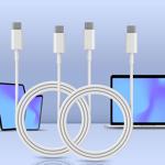 2er-Set USB-C Ladekabel, weiss, 1,5 m: Schnellladen für Handy, Tablet & Lapto...